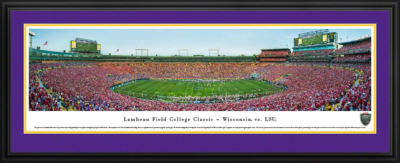 Lambeau Field College Classic 2016 - Wisconsin vs LSU  - LSU Deluxe Frame - 757 Sports Collectibles