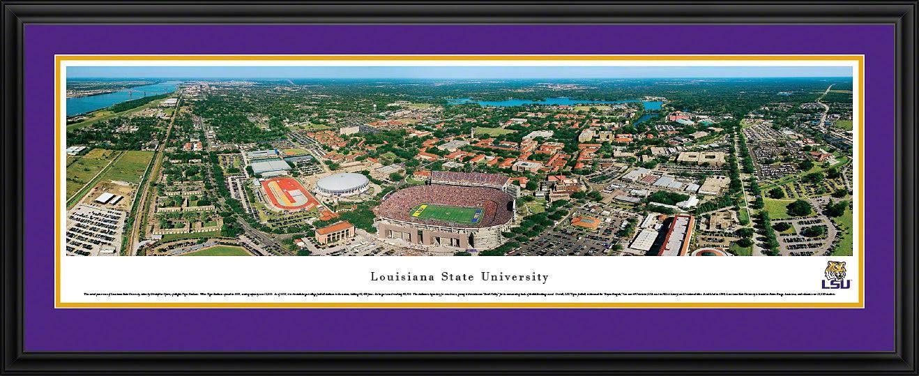 Louisiana State University - Campus Aerial - Deluxe Frame - 757 Sports Collectibles