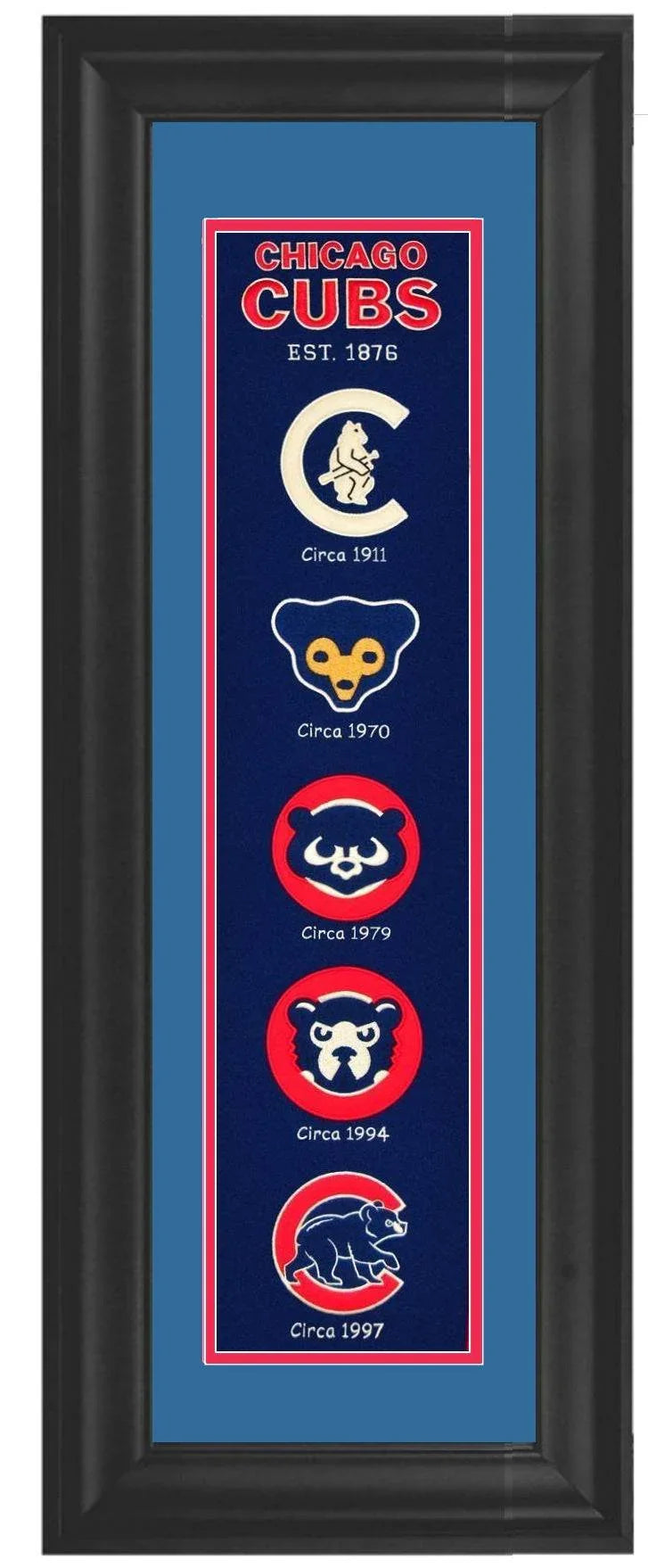 Chicago Cubs Framed Heritage Banner 12x34 - 757 Sports Collectibles