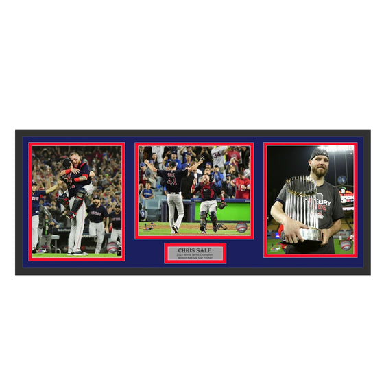 Boston Red Sox Chris Sale 32x14 3 8x10 Photo Deluxe Framed Collage Piece
