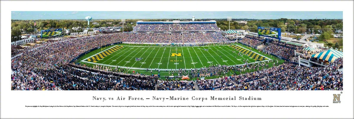 Navy Midshipmen Football - 50 Yard - Unframed