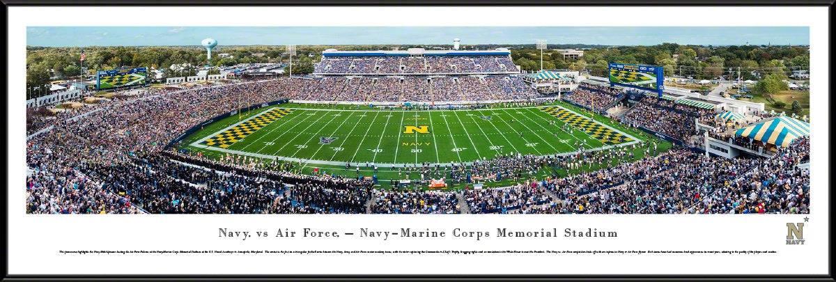 Navy Midshipmen Football - 50 Yard  - Standard Frame - 757 Sports Collectibles