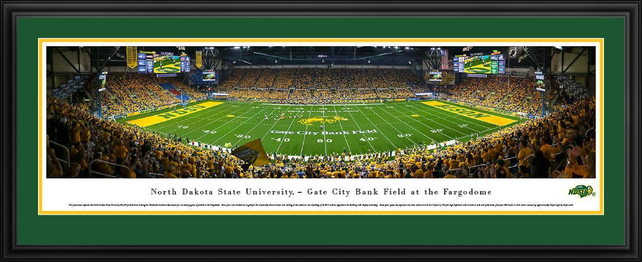 North Dakota State Bison Football - 50 Yard Line - Deluxe Frame - 757 Sports Collectibles