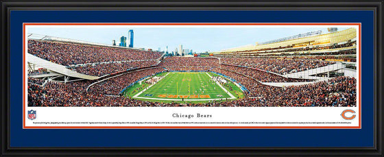 Chicago Bears Solider Field 17" x 44" Endzone Deluxe Framed Panoramic Photo - 757 Sports Collectibles