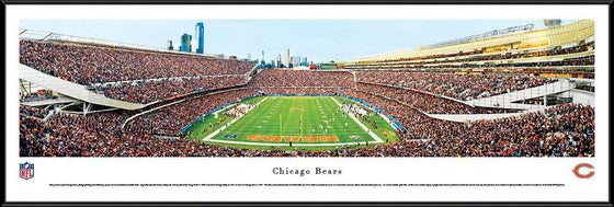 Chicago Bears Solider Field 14" x 40" Endzone Standard Framed Panoramic Photo - 757 Sports Collectibles