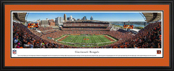Cincinnati Bengals Paul Brown Stadium 17" x 44" Deluxe Framed Panoramic Photo - 757 Sports Collectibles