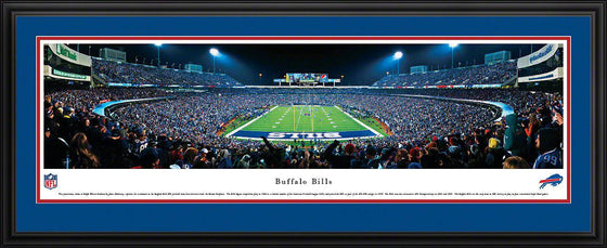 Buffalo Bills Ralph Wilson Stadium 17" x 44" Endzone Deluxe Framed Panoramic Photo - 757 Sports Collectibles