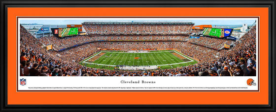Cleveland Browns Panoramic Picture 17"x44" Deluxe Framed FirstEnergy Stadium Photo - 757 Sports Collectibles