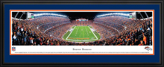 Denver Broncos Panoramic Photo 17"x44" Deluxe Framed Invesco Field Picture End Zone - 757 Sports Collectibles