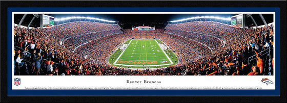 Denver Broncos Panoramic Photo 17"x44" Select Framed Invesco Field Picture End Zone - 757 Sports Collectibles