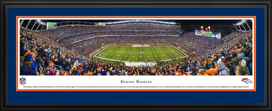 DENVER BRONCOS PANORAMIC PHOTO 17"x44" DELUXE FRAMED MILE HIGH STADIUM PICTURE - 757 Sports Collectibles