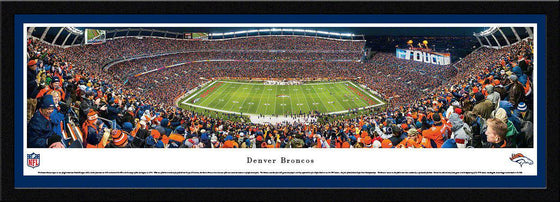 DENVER BRONCOS PANORAMIC PHOTO 17"x44" SELECT FRAMED MILE HIGH STADIUM PICTURE - 757 Sports Collectibles