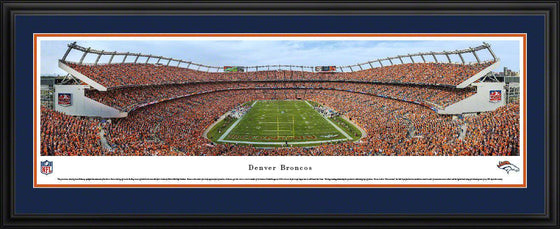 Denver Broncos Panoramic Picture 17"x44" Deluxe Framed Sports Authority Field at Mile High Stadium Panorama Photo - 757 Sports Collectibles