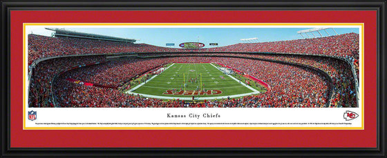 Kansas City Chiefs Panoramic Photo 17"x44" Deluxe Framed Endzone Arrowhead Stadium Print - 757 Sports Collectibles