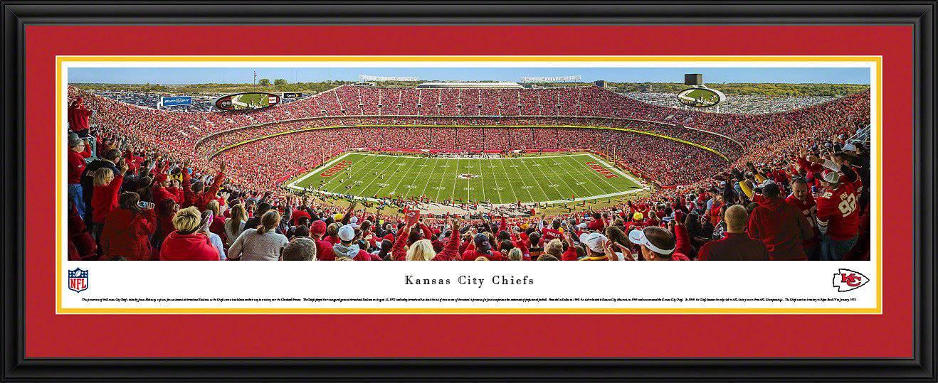 Kansas City Chiefs Panoramic Photo 17"x44" Deluxe Framed Arrowhead Stadium Print - 757 Sports Collectibles