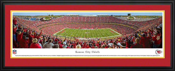 Kansas City Chiefs Panoramic Photo 17"x44" Deluxe Framed Arrowhead Stadium Print - 757 Sports Collectibles