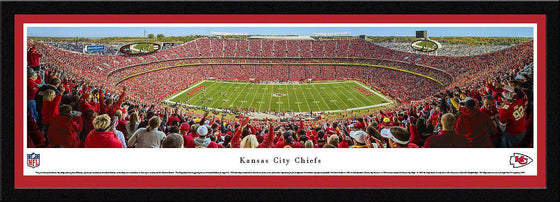 Kansas City Chiefs Panoramic Photo 17"x44" Select Framed Arrowhead Stadium Print - 757 Sports Collectibles