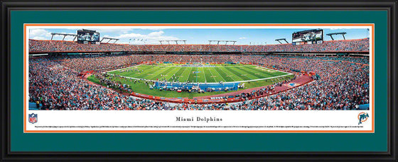 Miami Dolphins Panoramic Photo 17"x44" Deluxe Framed Sun Life Stadium Picture - 757 Sports Collectibles