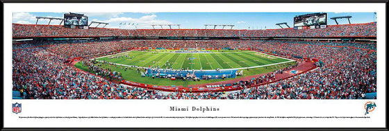 Miami Dolphins Panoramic Photo 14"x40" Standard Framed Sun Life Stadium Picture - 757 Sports Collectibles
