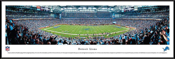 Detroit Lions Panoramic Photo 14"x40" Standard Framed Ford Field Picture - 757 Sports Collectibles