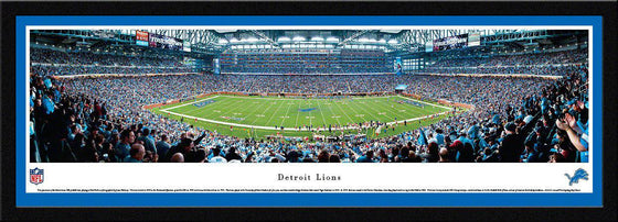Detroit Lions Panoramic Photo 17"x44" Select Framed Ford Field Picture - 757 Sports Collectibles