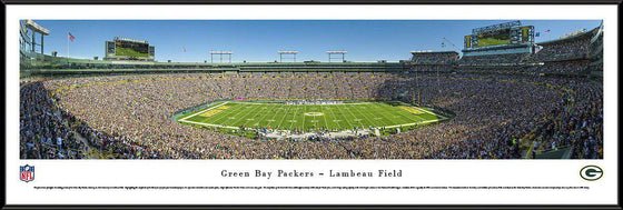Green Bay Packers Panoramic Photo 14"x40" Sideline Standard Framed Lambeau Field Picture - 757 Sports Collectibles