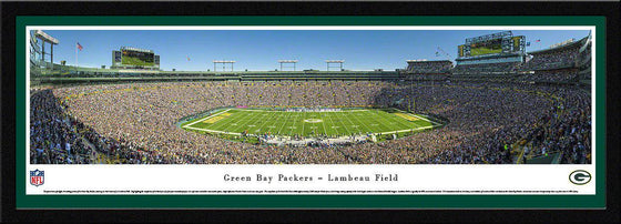 Green Bay Packers Panoramic Photo 17"x44" Sideline Select Framed Lambeau Field Picture - 757 Sports Collectibles