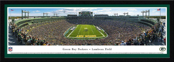 Green Bay Packers Panoramic Photo 17"x44" Select Framed Lambeau Field Picture - 757 Sports Collectibles
