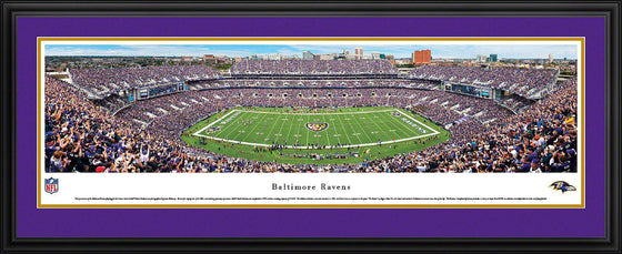 Baltimore Ravens M&T Bank Stadium 17" x 44" Deluxe Framed Panoramic Stadium Photo - 757 Sports Collectibles