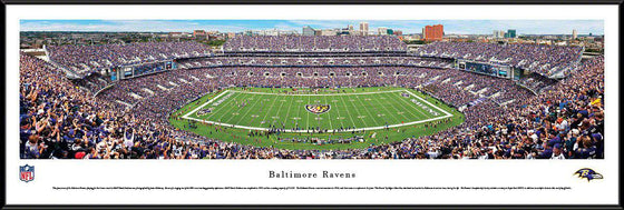 Baltimore Ravens M&T Bank Stadium 14" x 40" Standard Framed Panoramic Photo - 757 Sports Collectibles