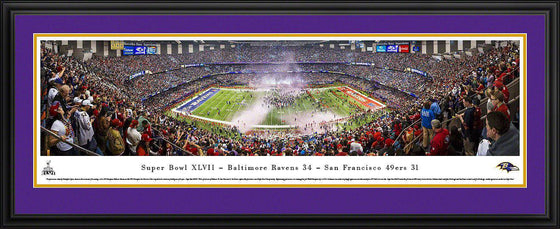 Baltimore Ravens 17" x 44" Super Bowl XLVII Champions Celebration Deluxe Framed Panoramic - 757 Sports Collectibles