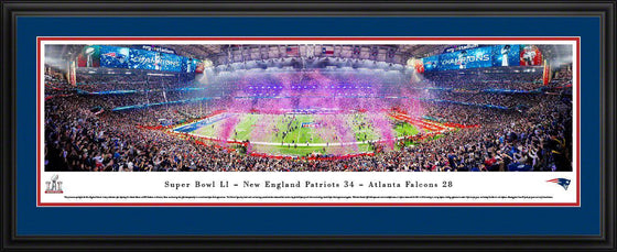 2017 New England Patriots Super Bowl Panoramic Picture 13.5" x 40" Deluxe Framed Super Bowl 51 LI Panorama Photo - 757 Sports Collectibles