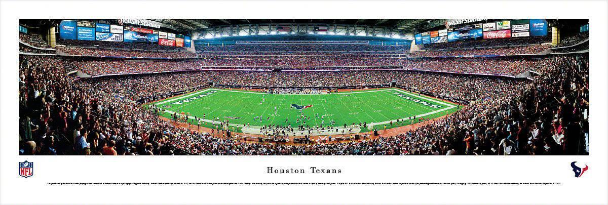 Houston Texans Panoramic Photo 13.5"x40" Unframed Reliant Stadium Picture 50 Yard Line - 757 Sports Collectibles