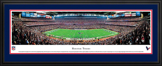 Houston Texans Panoramic Photo 17"x44" Deluxe Framed Reliant Stadium Picture 50 Yard Line - 757 Sports Collectibles