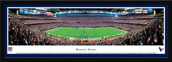 Houston Texans Panoramic Photo 17"x44" Select Framed Reliant Stadium Picture 50 Yard Line - 757 Sports Collectibles
