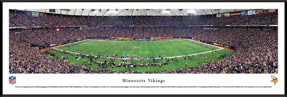 Minnesota Vikings Panoramic Photo 14"x40" Standard Framed Metrodome Picture - 50 Yard Line - 757 Sports Collectibles