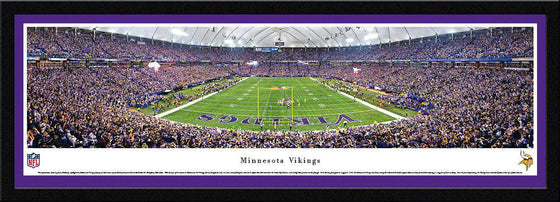 Minnesota Vikings Panoramic Photo 17"x44" Select Framed Metrodome Picture End Zone - 757 Sports Collectibles