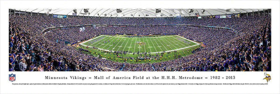 Minnesota Vikings Panoramic Photo 13.5"x40" Unframed Last Game at the Metrodome Picture - 757 Sports Collectibles