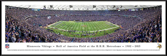 Minnesota Vikings Panoramic Photo 14"x40" Standard Framed Last Game at the Metrodome Picture - 757 Sports Collectibles