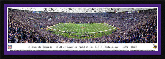 Minnesota Vikings Panoramic Photo 17"x44" Select Framed Last Game at the Metrodome Picture - 757 Sports Collectibles