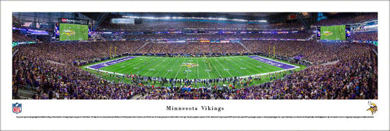 MN ViKings - Mid-Field - 1st Game at US Bank Stadium - Unframed - 757 Sports Collectibles
