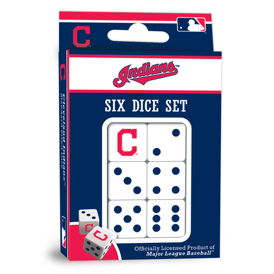 MLB Cleveland Indians 6 Piece D6 Gaming Dice Set