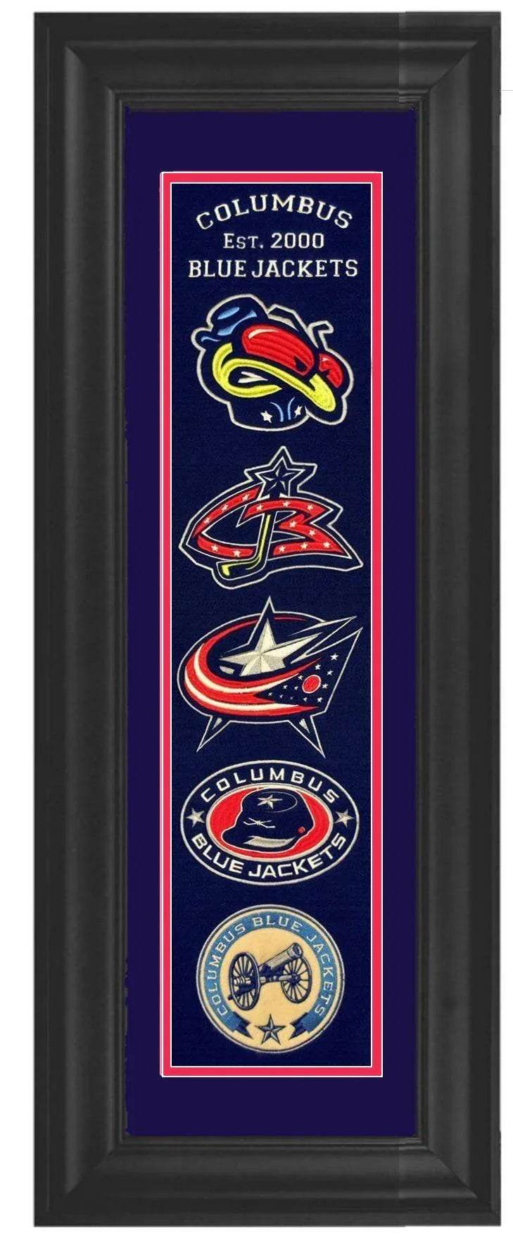 Columbus Blue Jackets Framed Heritage Banner 12x34 - 757 Sports Collectibles