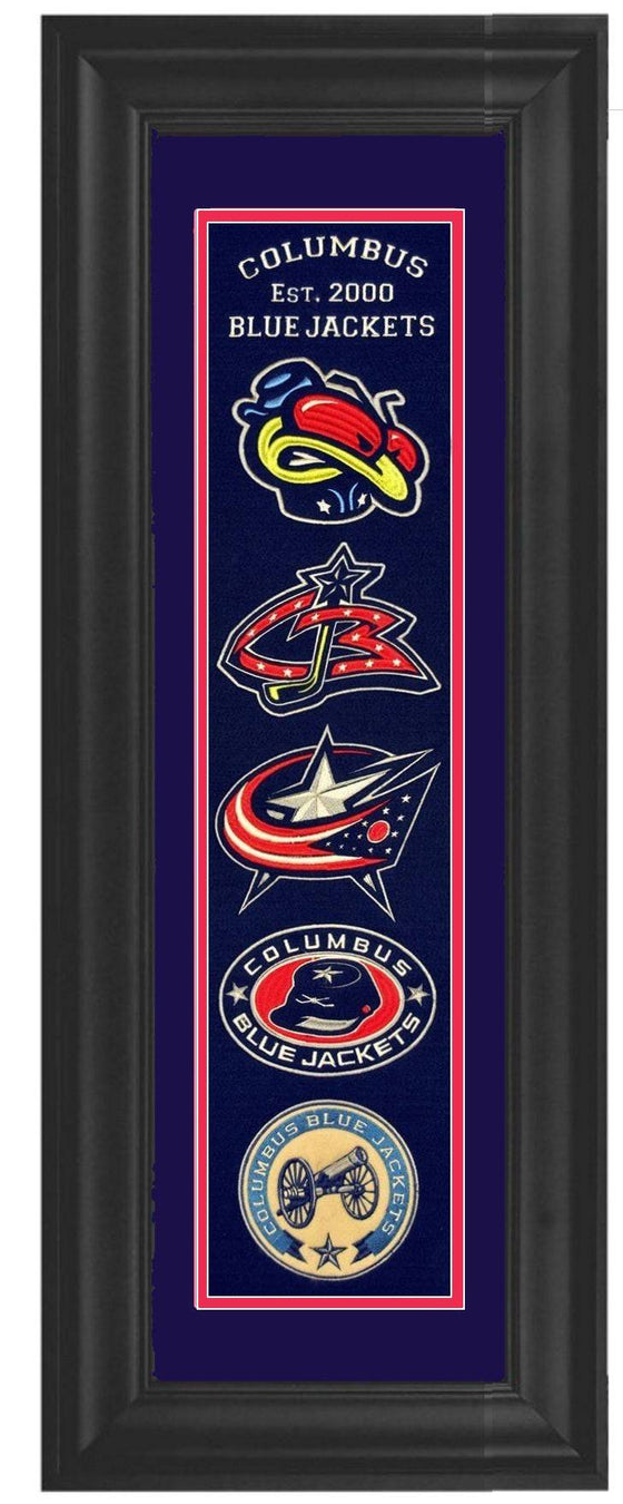 Columbus Blue Jackets Framed Heritage Banner 12x34 - 757 Sports Collectibles