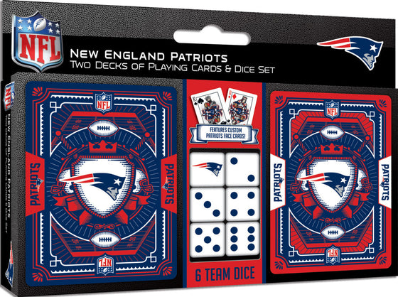 NFL New England Patriots 2-Pack Playing cards & Dice set