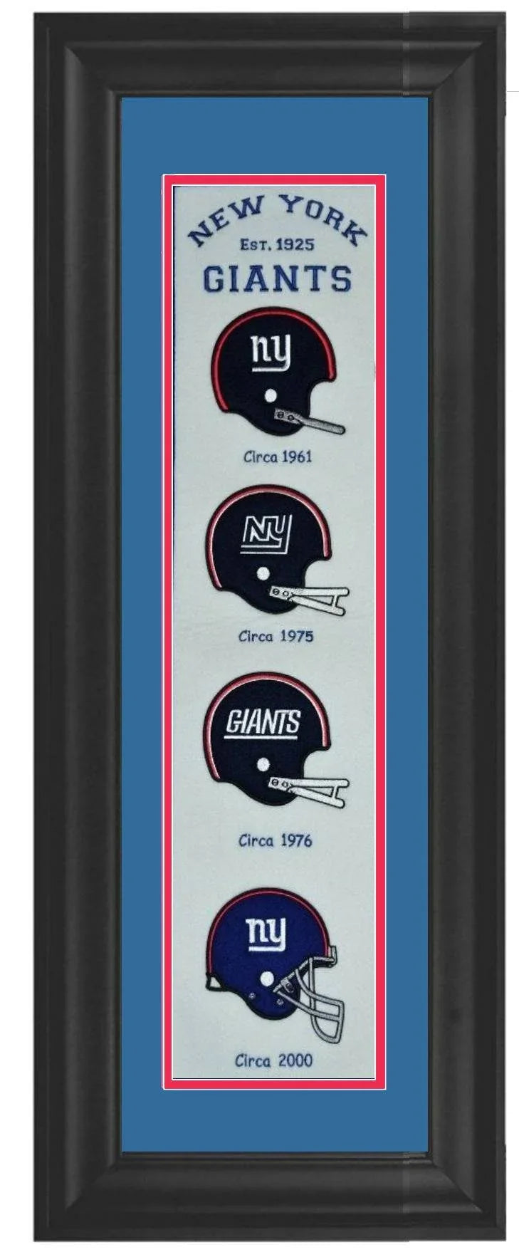 New York Giants Fan Favorite Framed Heritage Banner 12x34 - 757 Sports Collectibles