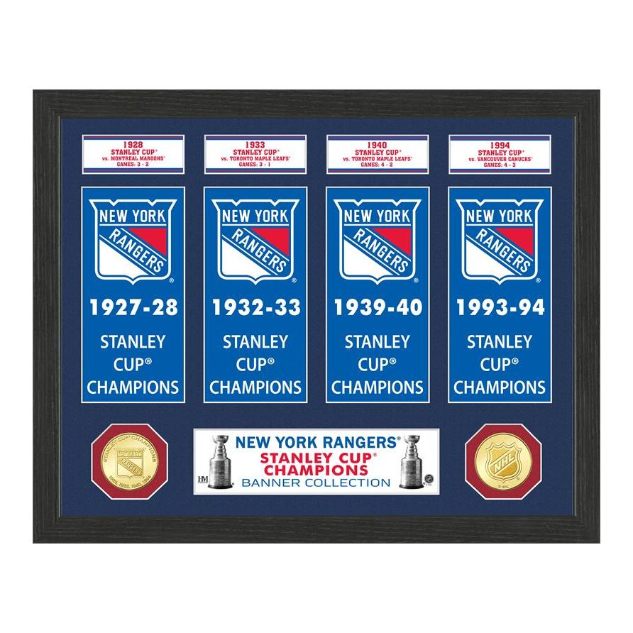 New York Rangers Stanley Cup Banner Collection Photo Mint - 757 Sports Collectibles