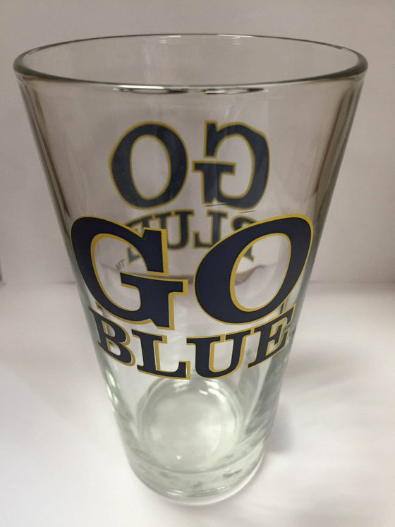 NCAA Michigan Wolverines 16 oz Slogan Glass Pint "Go Blue" - 757 Sports Collectibles