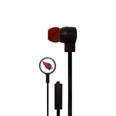 Arizona Cardinals Big Logo Earbud Headphones with Microphone - 757 Sports Collectibles
