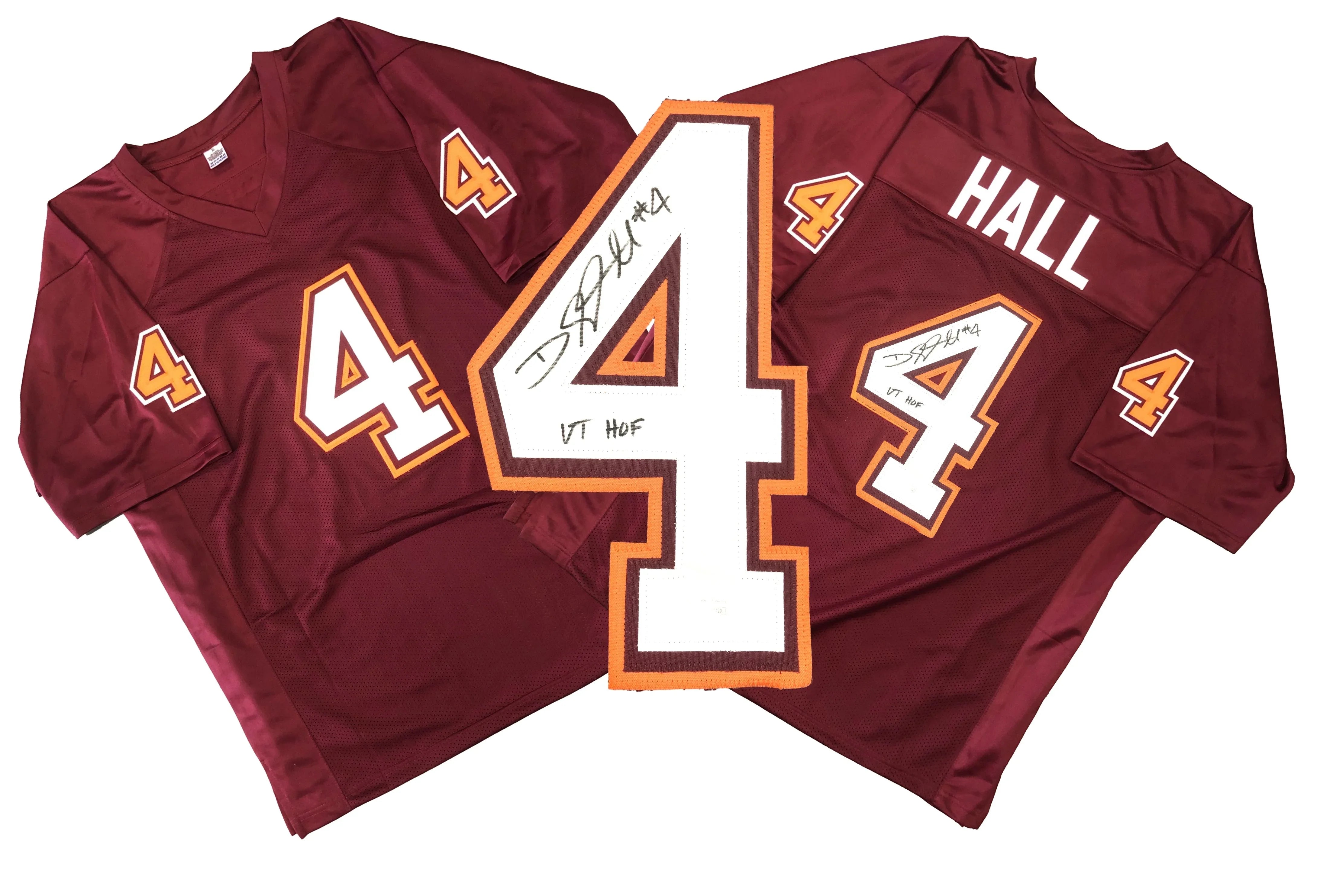 Virginia Tech Hokies DeAngelo Hall "VT HOF" Signed Auto Custom Maroon Jersey JSA COA - 757 Sports Collectibles